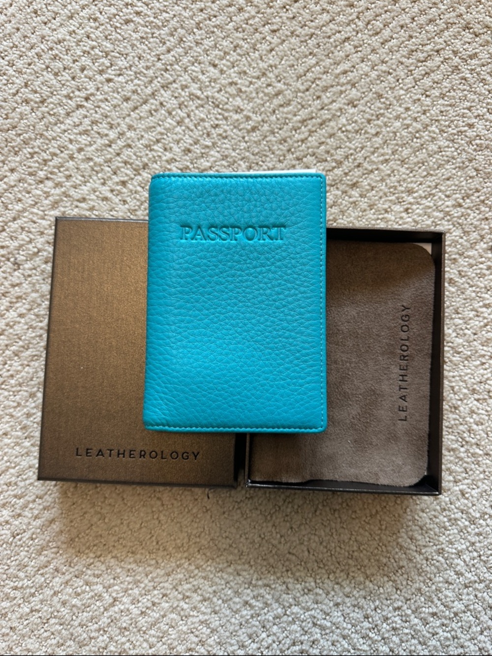 Leatherology Turquoise Passport Cover